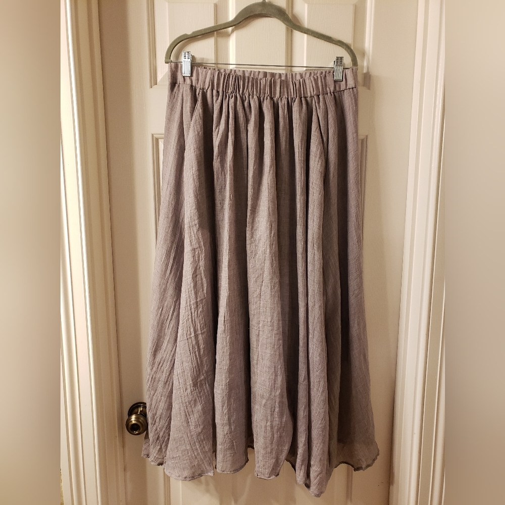 Gray Lined Maxi Skirt w/ Pockets - NWT! (Multiple Sizes Available) - Picture 6 of 6